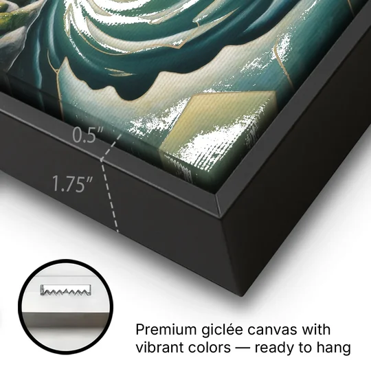 Niagara Whirlpool Aerial - Black Framed Canvas Wall Art - Gallery Wrap Corner