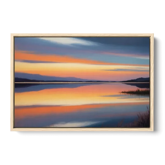 Nichupté Lagoon Sunset - Oak Framed Canvas Wall Art - Front