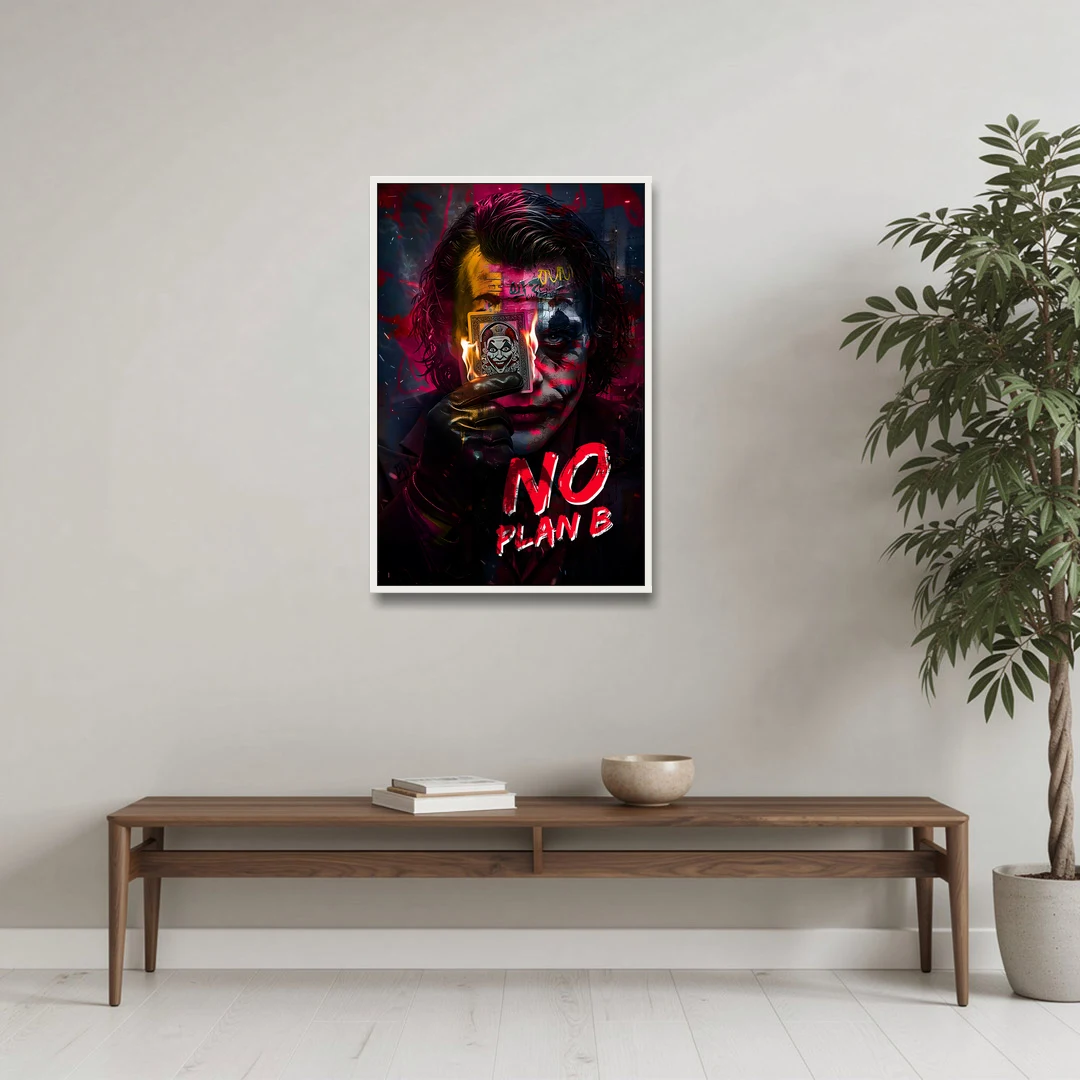 No Plan B - White Framed Canvas Wall Art - Coffee Table - 24x36