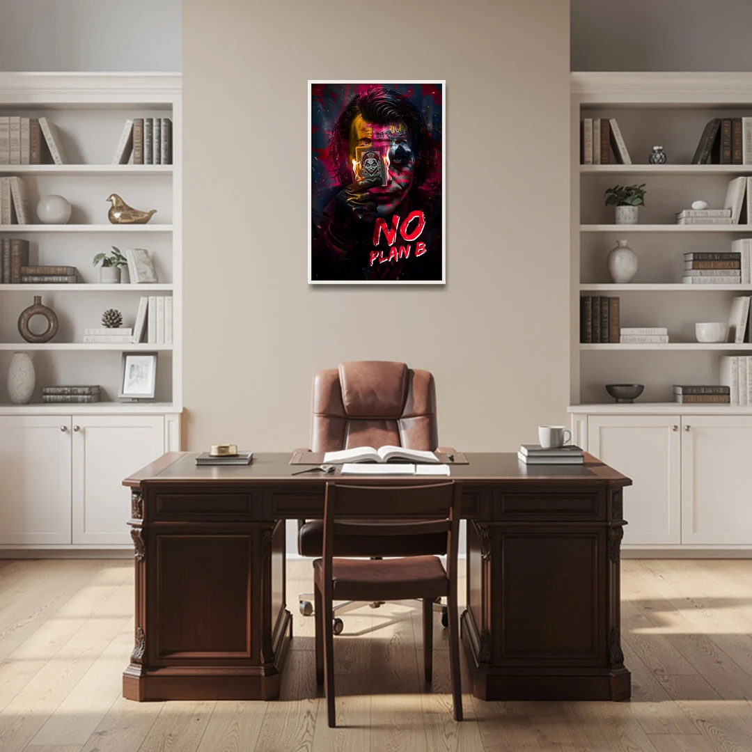 No Plan B - White Framed Canvas Wall Art - Office - 24x36