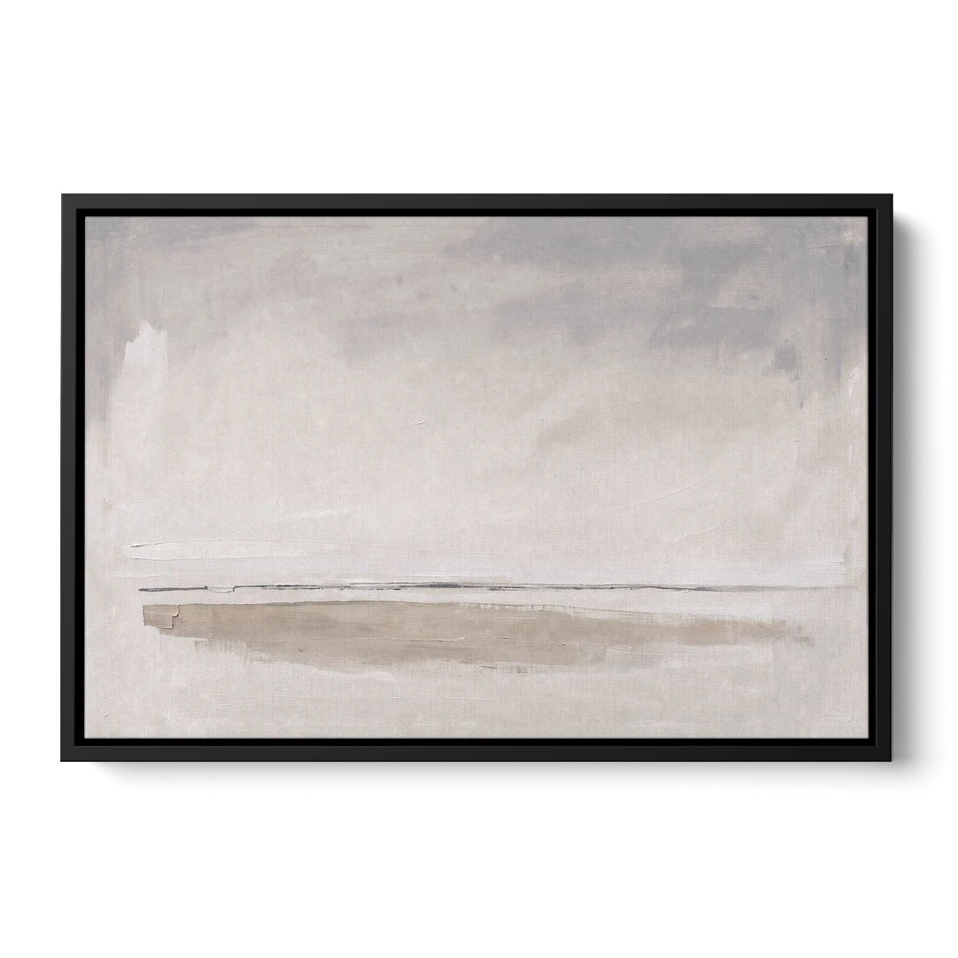 Nordic Wall Art Driftwood Band Under Sea Fog - Black Framed Canvas Wall Art - Front