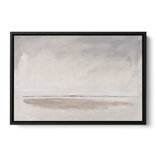 Nordic Wall Art Driftwood Band Under Sea Fog - Black Framed Canvas Wall Art - Front