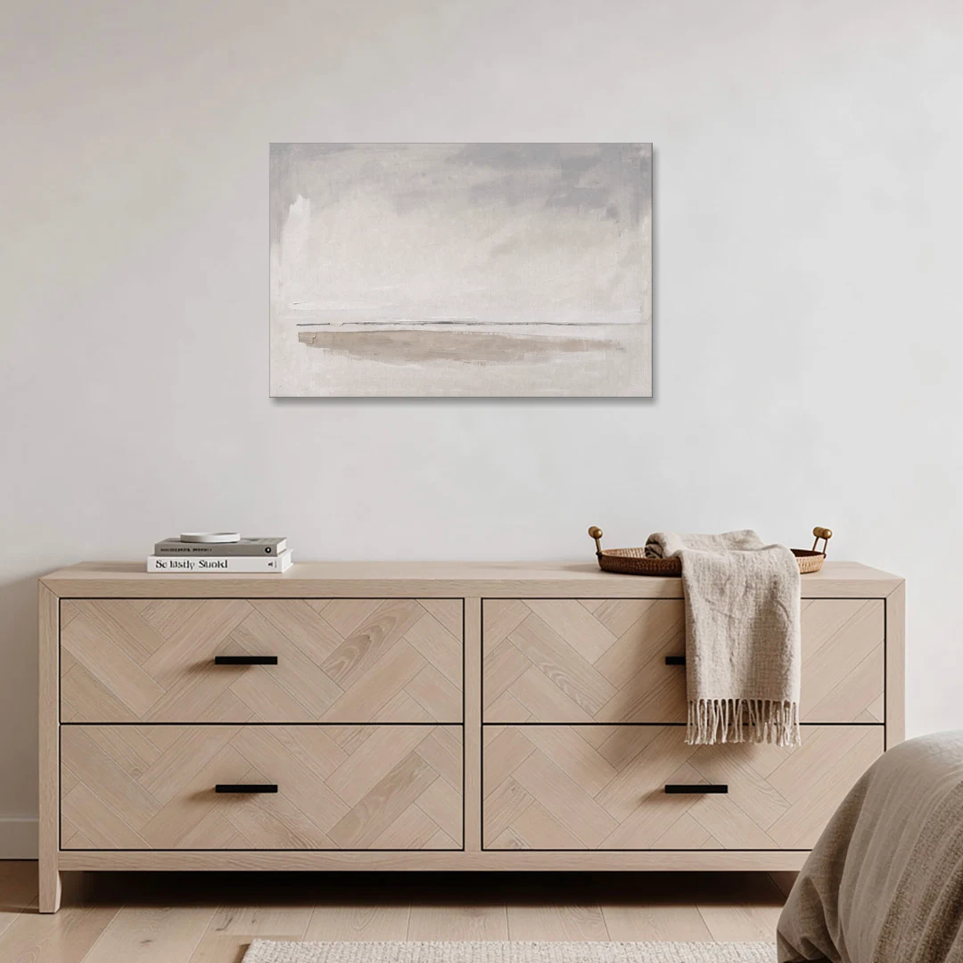 Nordic Wall Art Driftwood Band Under Sea Fog - Canvas Wall Art - Coffee Table - 36x24