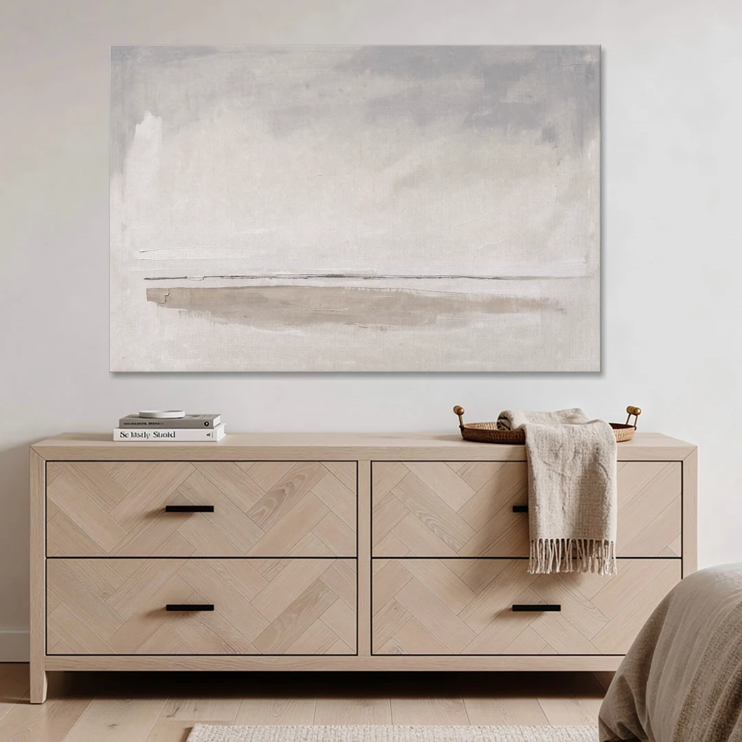 Nordic Wall Art Driftwood Band Under Sea Fog - Canvas Wall Art - Coffee Table - 60x40