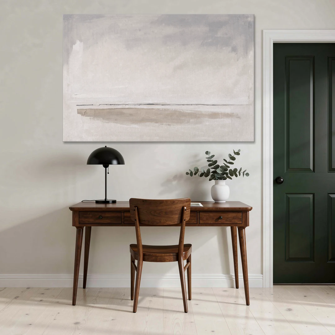 Nordic Wall Art Driftwood Band Under Sea Fog - Canvas Wall Art - Office - 60x40