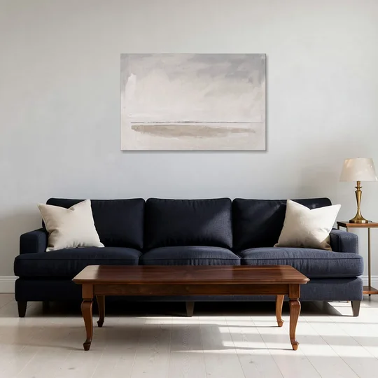 Nordic Wall Art Driftwood Band Under Sea Fog - Canvas Wall Art - Sofa - 36x24