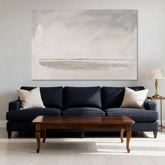 Nordic Wall Art Driftwood Band Under Sea Fog - Canvas Wall Art - Sofa - 60x40