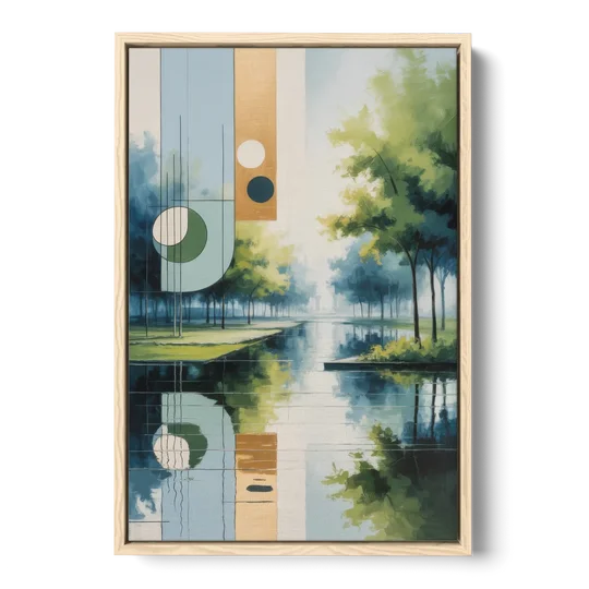 Nordpark Serenity - Oak Framed Canvas Wall Art - Front