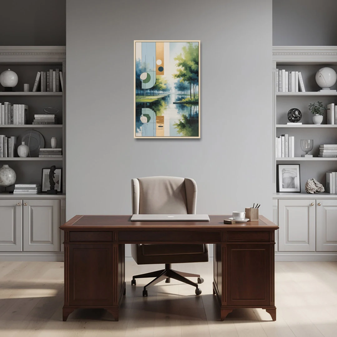 Nordpark Serenity - Oak Framed Canvas Wall Art - Office - 24x36