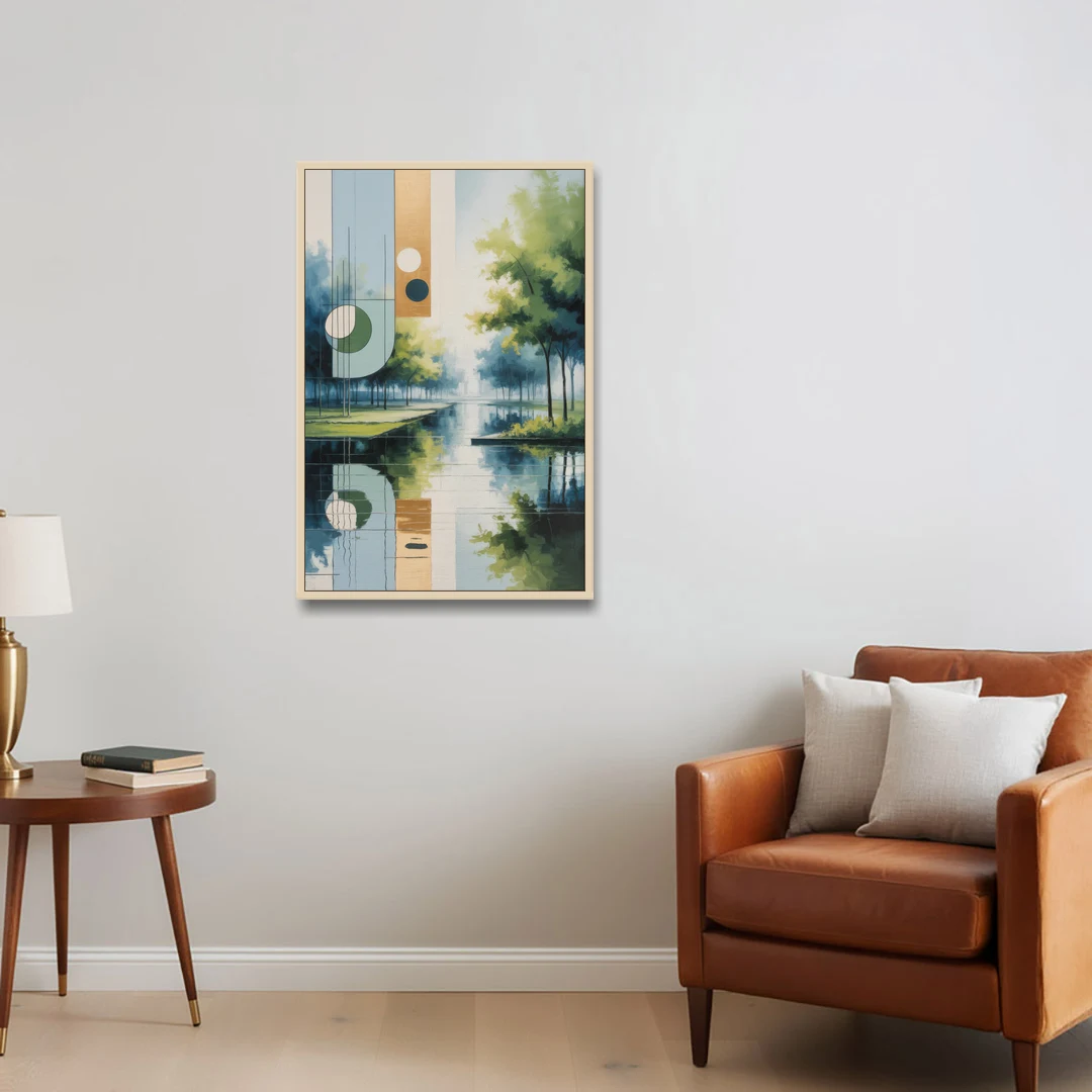 Nordpark Serenity - Oak Framed Canvas Wall Art - Sofa - 24x36