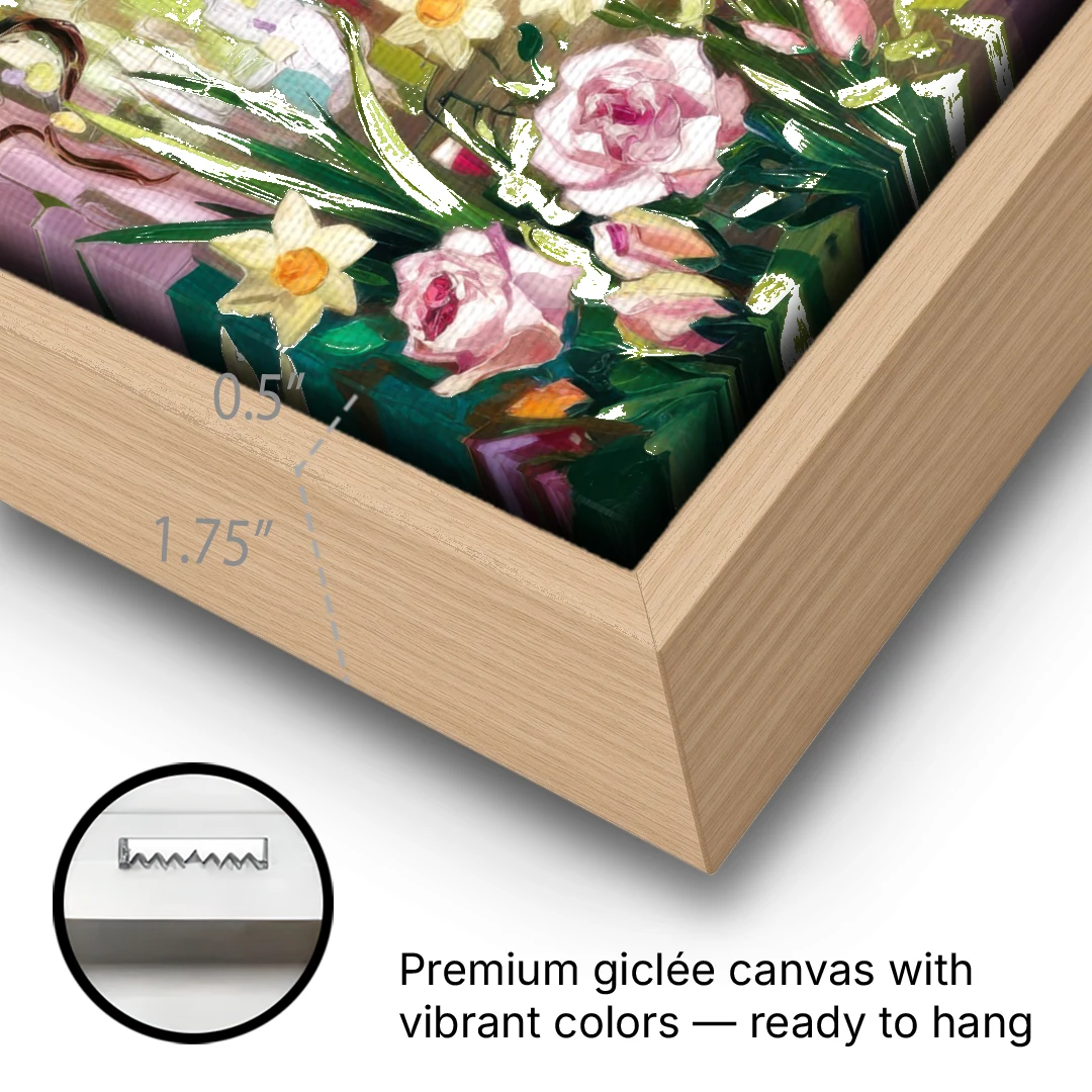 Norfolk Botanical Gardens - Oak Framed Canvas Wall Art - Gallery Wrap Corner