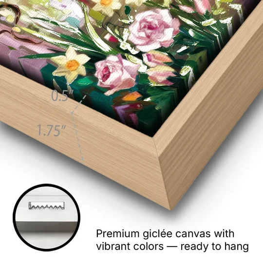 Norfolk Botanical Gardens - Oak Framed Canvas Wall Art - Gallery Wrap Corner
