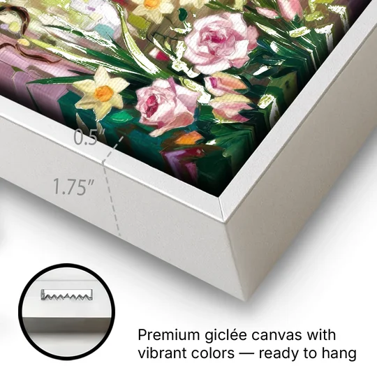 Norfolk Botanical Gardens - White Framed Canvas Wall Art - Gallery Wrap Corner