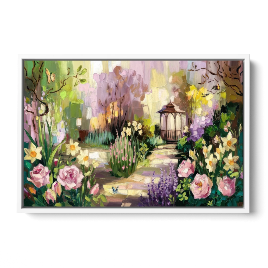 Norfolk Botanical Gardens - White Framed Canvas Wall Art - Front