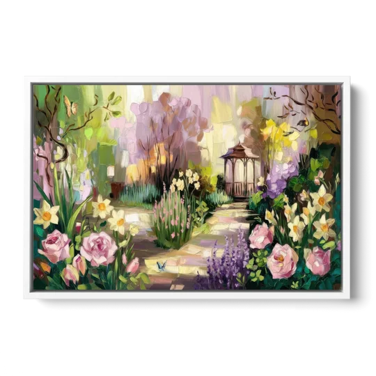 Norfolk Botanical Gardens - White Framed Canvas Wall Art - Front
