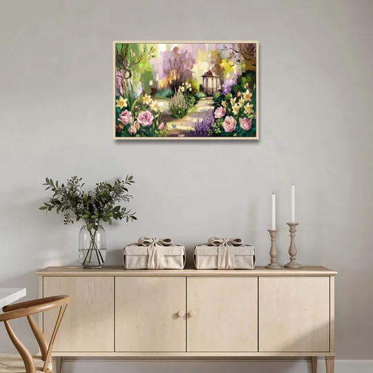Norfolk Botanical Gardens - Oak Framed Canvas Wall Art - Coffee Table - 36x24