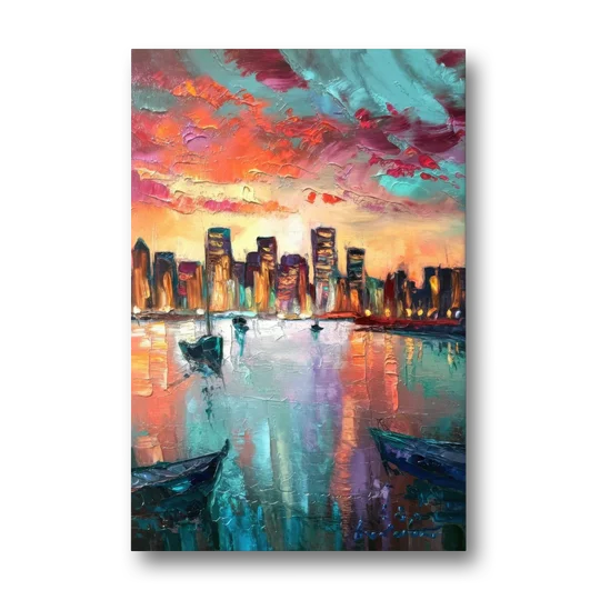 Norfolk Harbor Reflections - Canvas Wall Art - Front