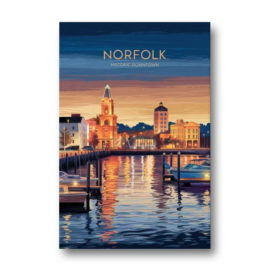 Norfolk Historic Downtown - Canvas Wall Art - Front