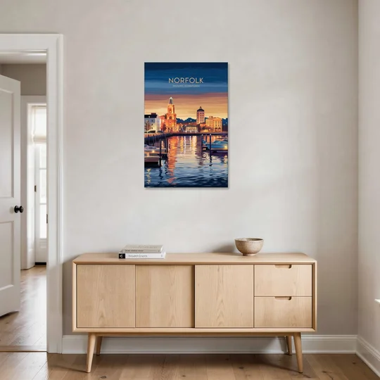 Norfolk Historic Downtown - Canvas Wall Art - Coffee Table - 24x36