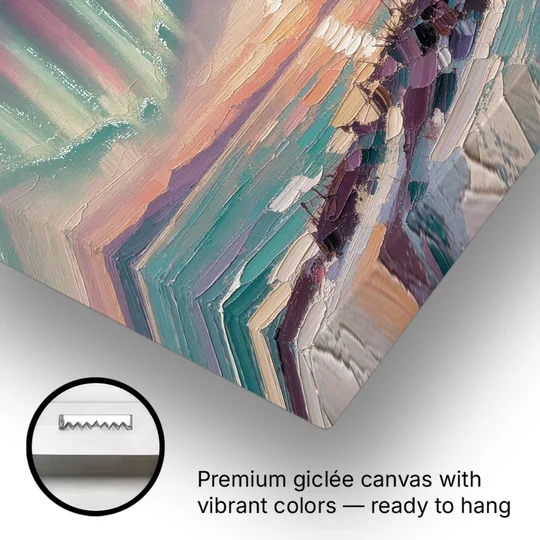 Northern Lights Reindeer on the Ridge for the Living Room - Canvas Wall Art - Gallery Wrap Corner