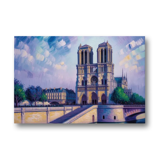 Notre Dame Silhouette - Canvas Wall Art - Front