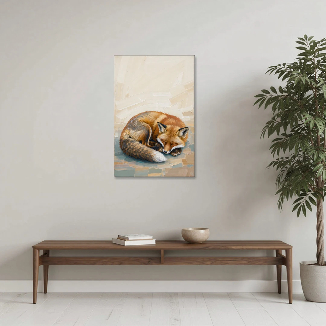 Nursery Wall Art Woodland Sleeping Fox Kit - Canvas Wall Art - Coffee Table - 24x36