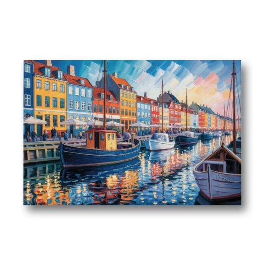 Nyhavn Serenity - Canvas Wall Art - Front