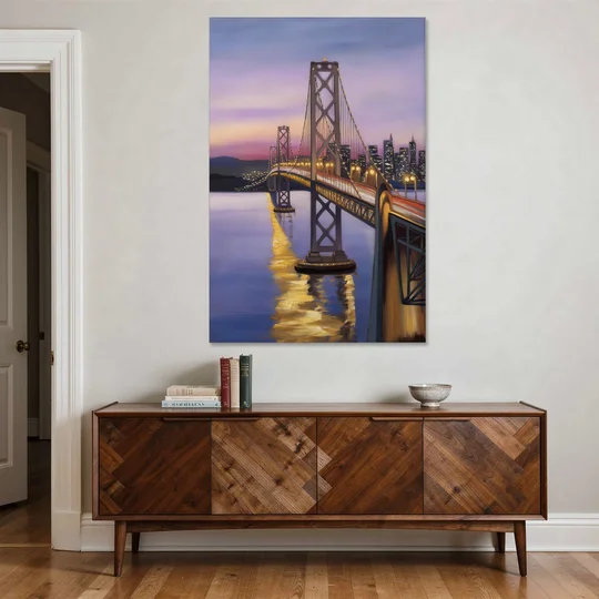 Oakland Bay Bridge View - Canvas Wall Art - Coffee Table - 40x60