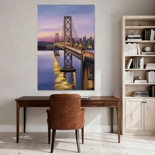 Oakland Bay Bridge View - Canvas Wall Art - Office - 40x60