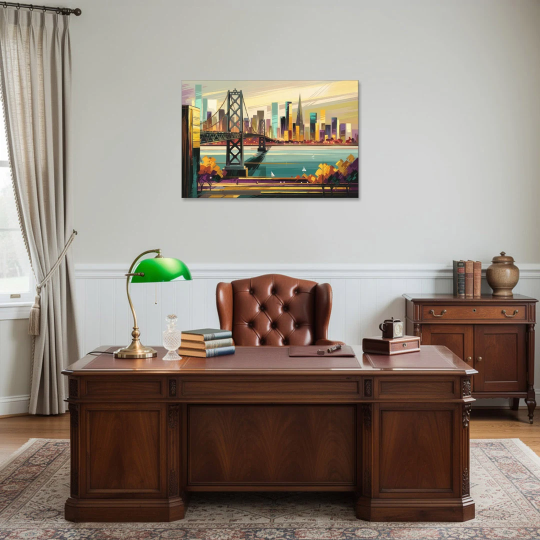 Oakland Downtown Vibes - Canvas Wall Art - Office - 36x24
