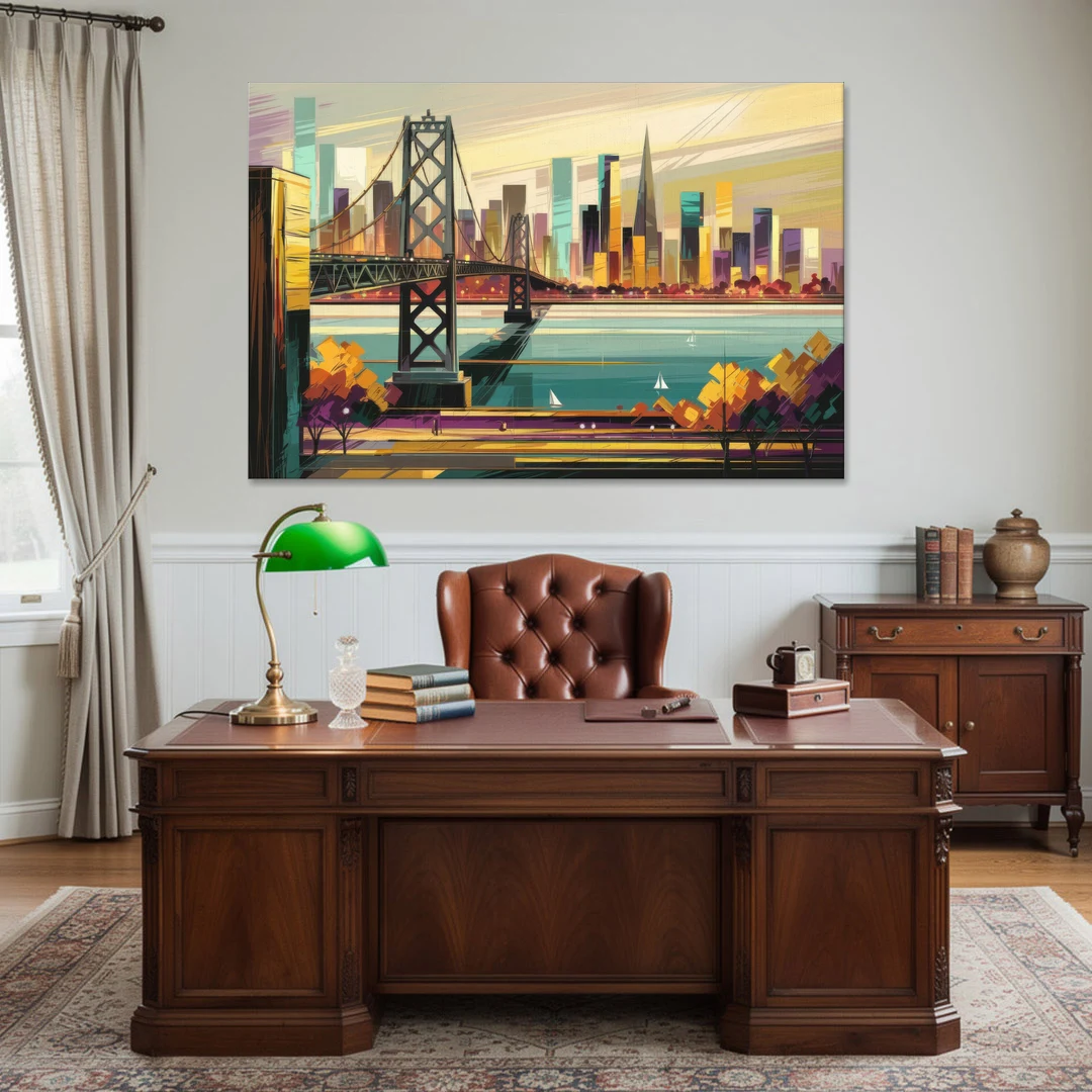 Oakland Downtown Vibes - Canvas Wall Art - Office - 60x40