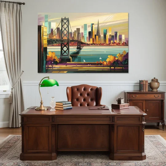 Oakland Downtown Vibes - Canvas Wall Art - Office - 60x40