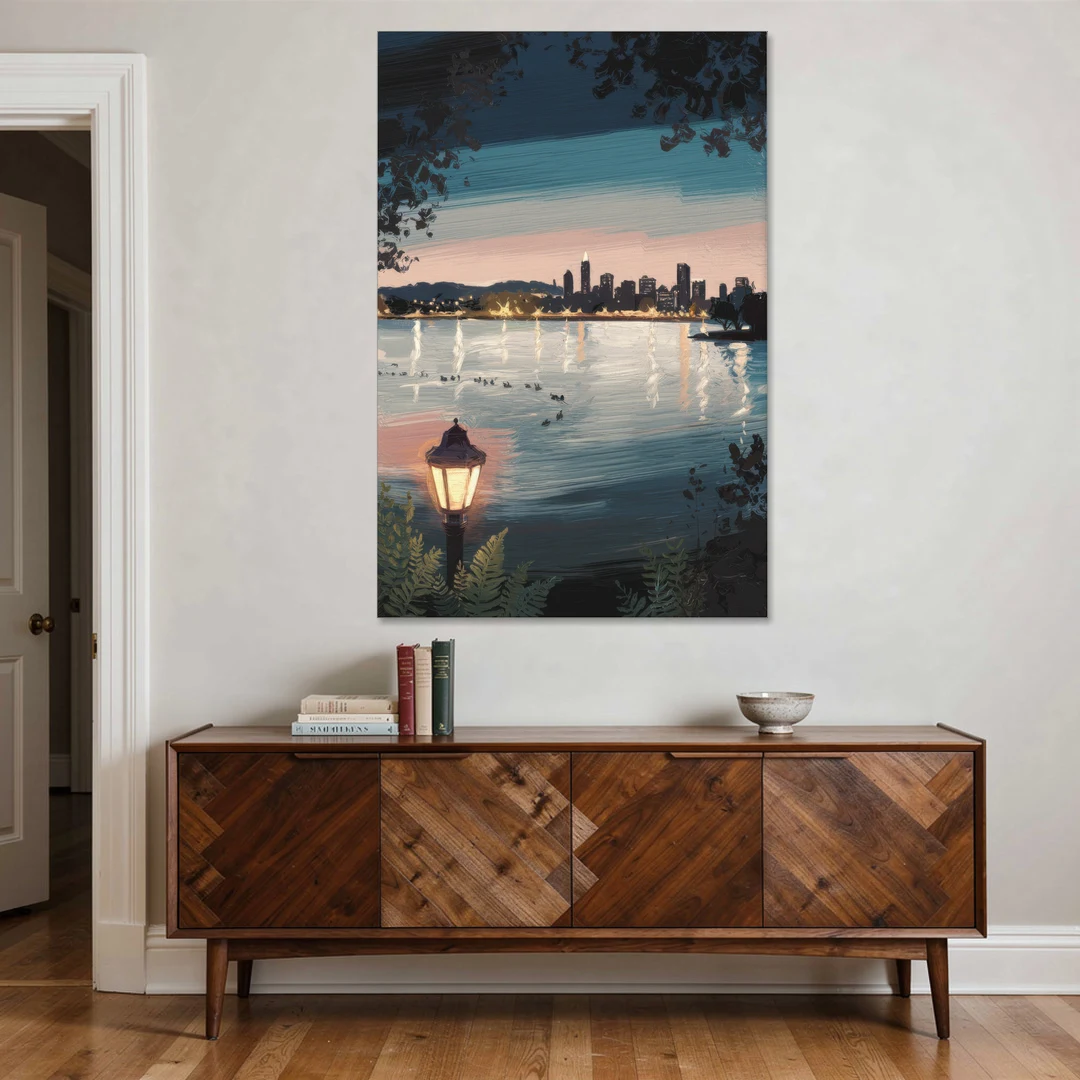 Oakland Lake Merritt Reflection - Canvas Wall Art - Coffee Table - 40x60