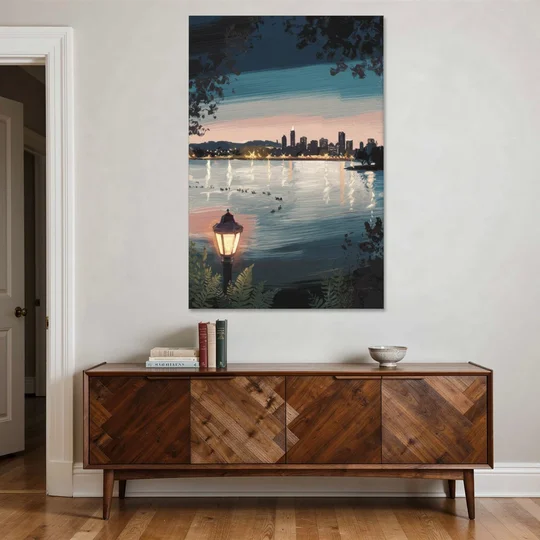 Oakland Lake Merritt Reflection - Canvas Wall Art - Coffee Table - 40x60