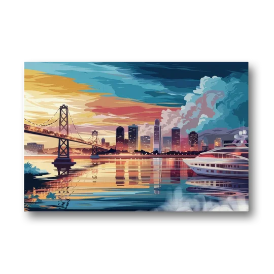 Oakland Waterfront Charm - Canvas Wall Art - Front
