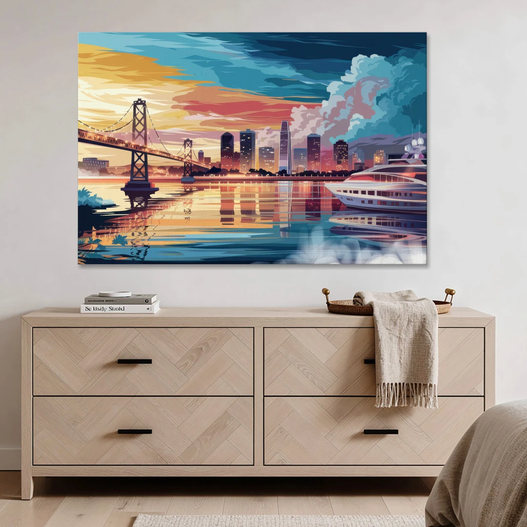 Oakland Waterfront Charm - Canvas Wall Art - Coffee Table - 60x40