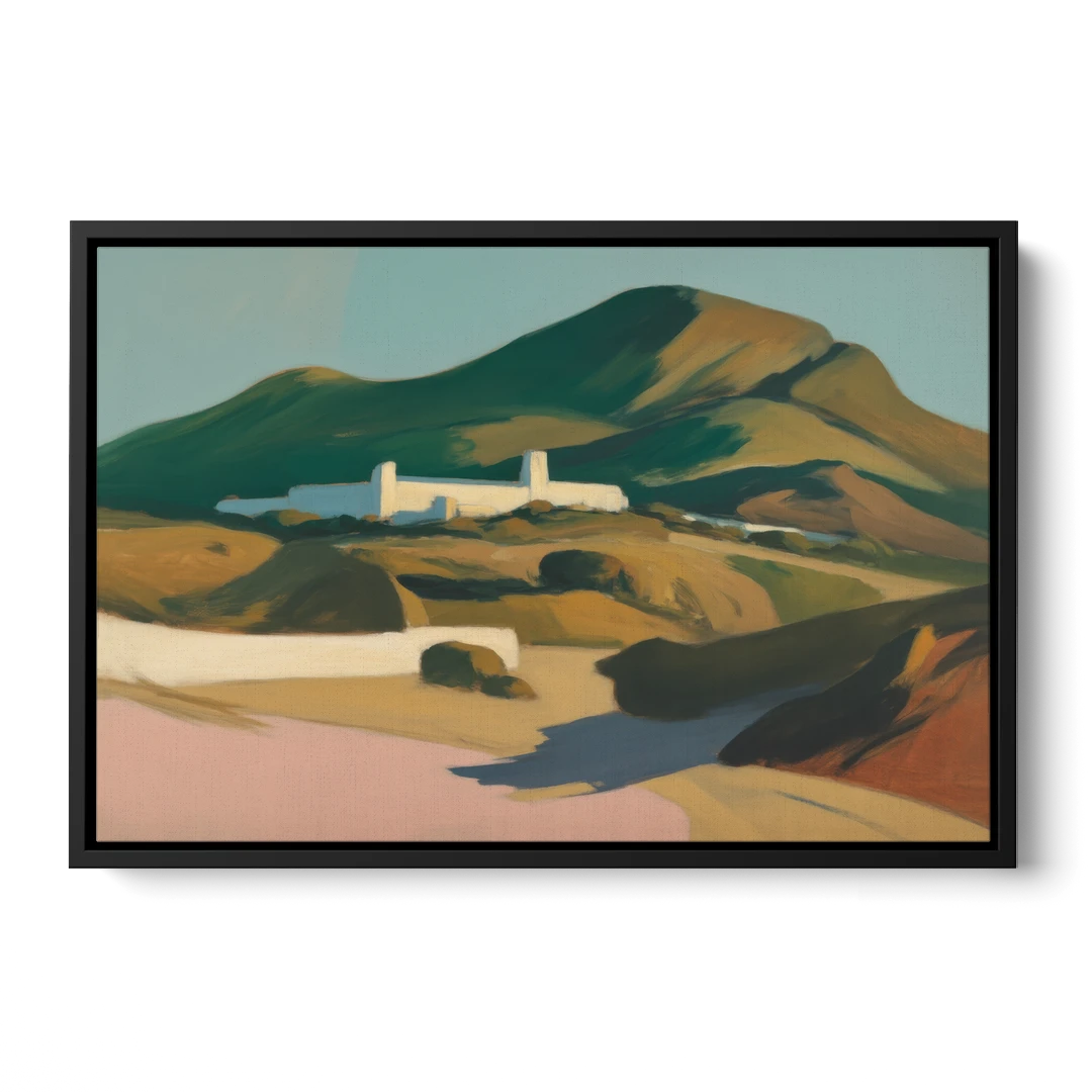 Obispado Hill Vista - Black Framed Canvas Wall Art - Front