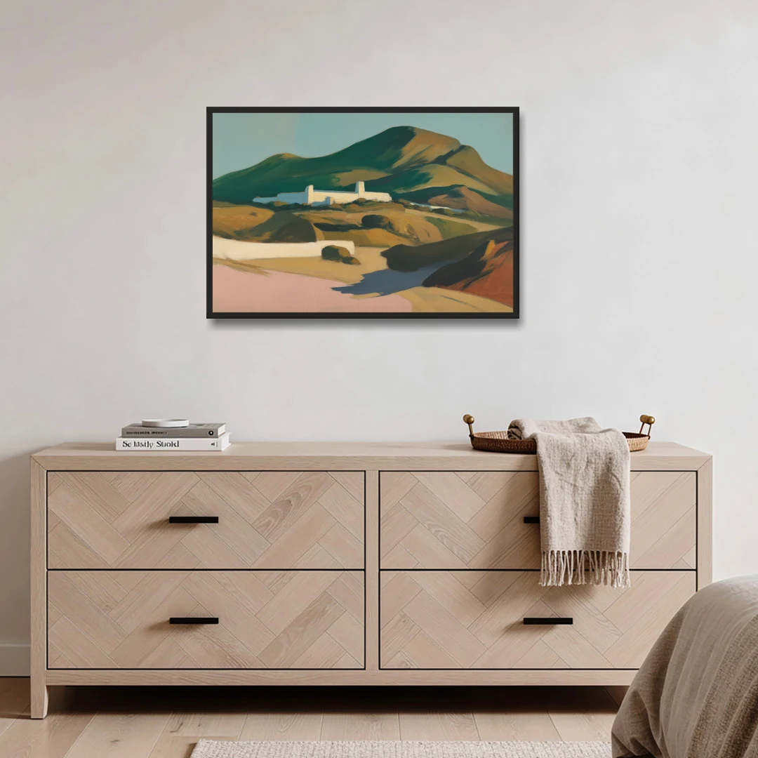 Obispado Hill Vista - Black Framed Canvas Wall Art - Coffee Table - 36x24