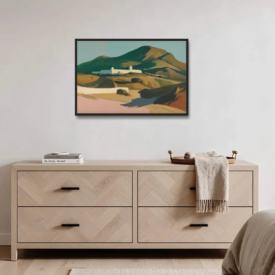 Obispado Hill Vista - Black Framed Canvas Wall Art - Coffee Table - 36x24