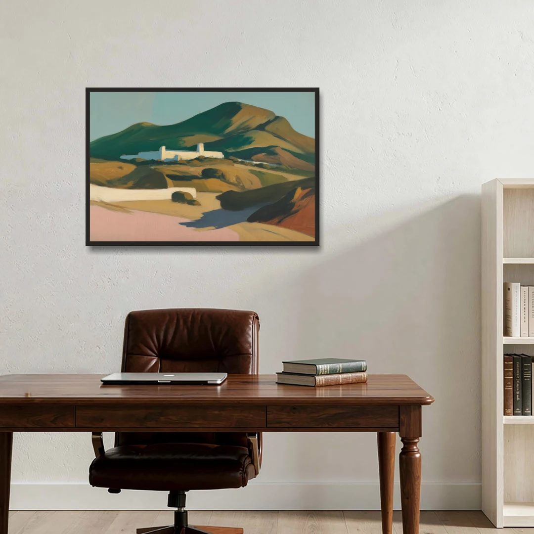 Obispado Hill Vista - Black Framed Canvas Wall Art - Office - 36x24