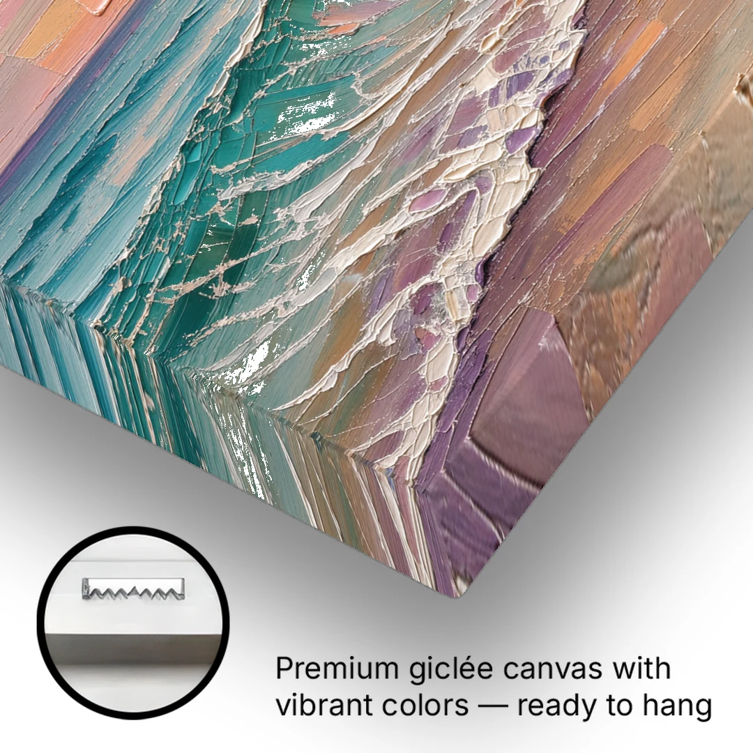 Ocean Wave Painting of a Sunset Curl - Canvas Wall Art - Gallery Wrap Corner