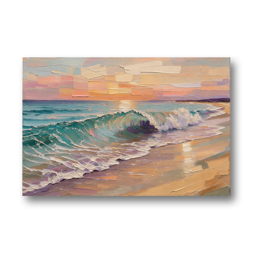 Ocean Wave Painting of a Sunset Curl - Canvas Wall Art - Front