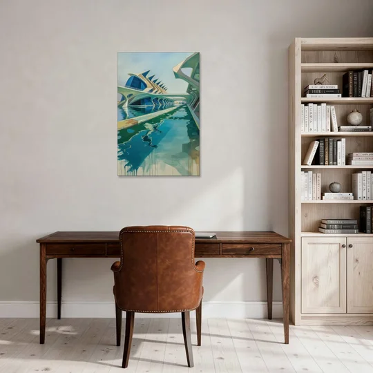 Oceanografic Valencia - Canvas Wall Art - Office - 24x36