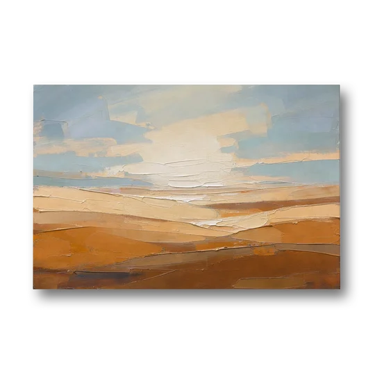 Ochre Desert Horizon at First Light - Canvas Wall Art - Front
