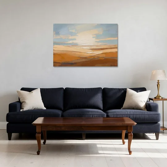 Ochre Desert Horizon at First Light - Canvas Wall Art - Sofa - 36x24