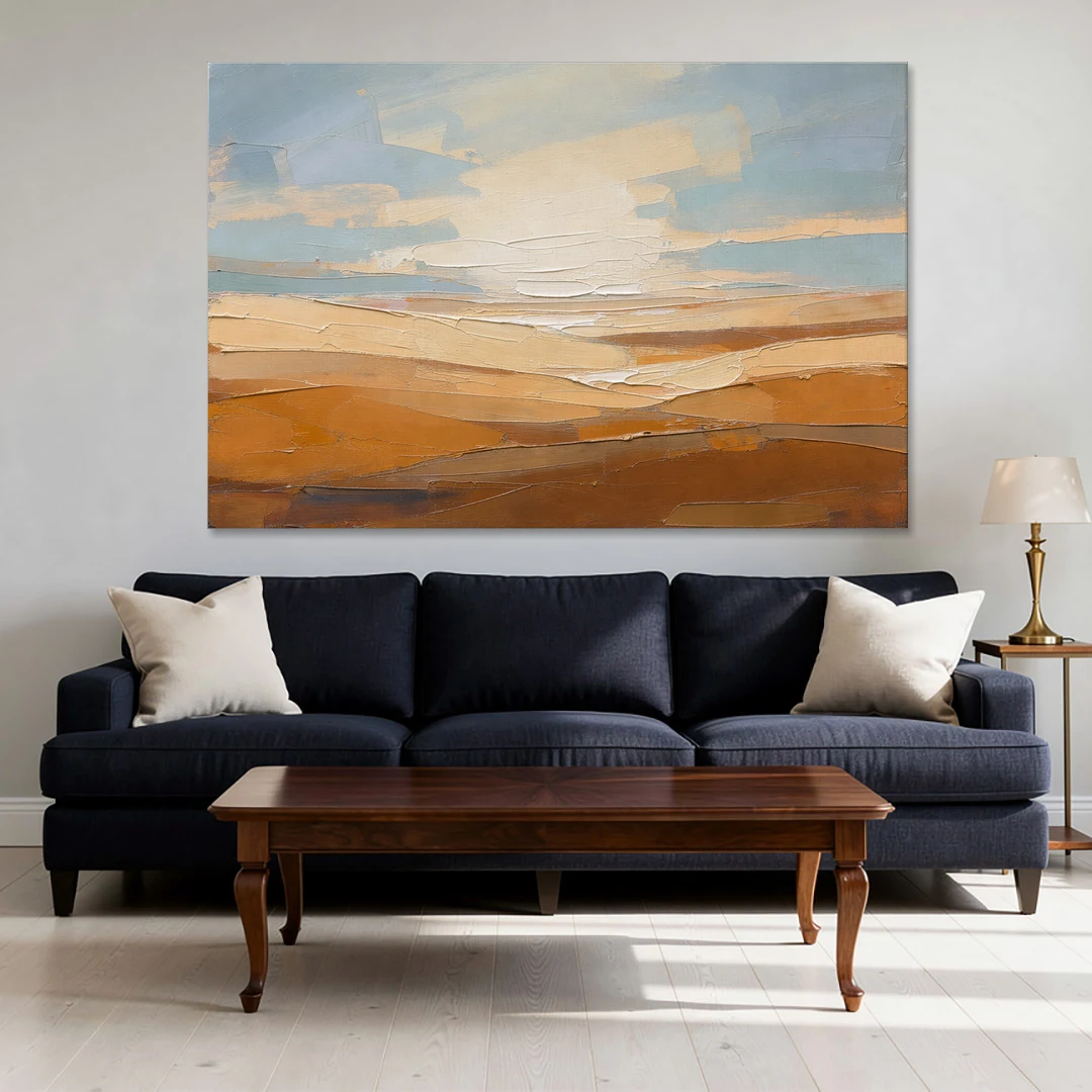 Ochre Desert Horizon at First Light - Canvas Wall Art - Sofa - 60x40