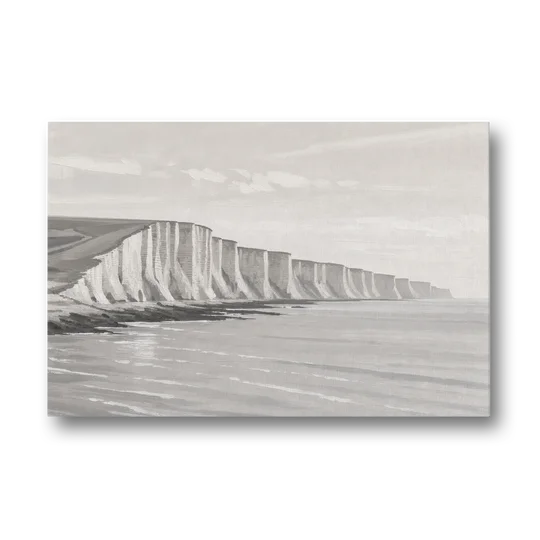 Office Art Prints Chalk Cliffs Above a Calm Sea - Canvas Wall Art - Front