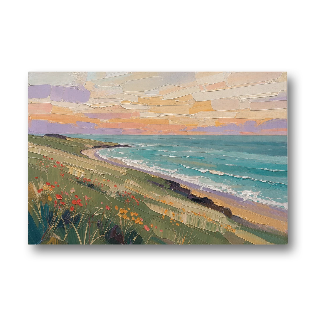 Oil Painting Landscape Canvas of a Sage Headland - Canvas Wall Art - Front