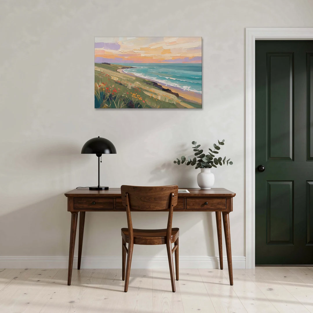 Oil Painting Landscape Canvas of a Sage Headland - Canvas Wall Art - Office - 36x24