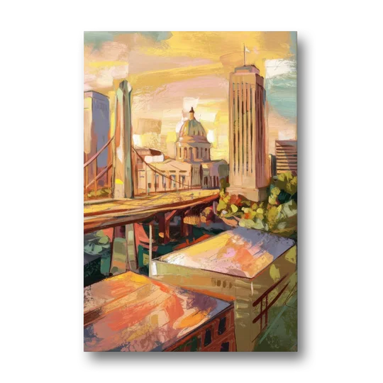 Oklahoma City Historic Landmarks - Canvas Wall Art - Front
